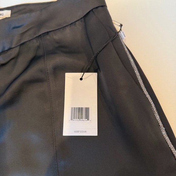 Jason Wu Black Satin Wide Leg Tuxedo Pants w/Rhinestone Side Stripe – Sz 2 – NWT - Picture 5 of 7